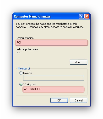 ویندوز XP - Computer Name Changes