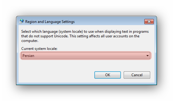 ویندوز 7 - Regional and Language settings